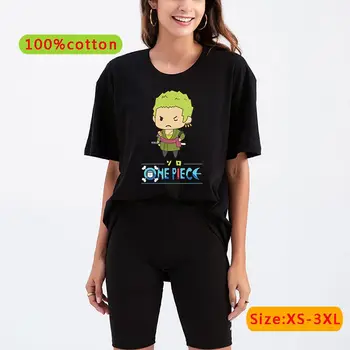 Anime jeden kus roronoa zoro bavlnené tričko ženy harajuku lete bežné graphic tee košele estetické cartoon oblečenie koszulka