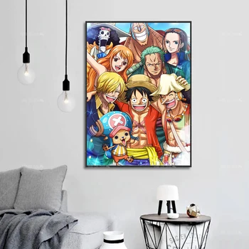 Jeden Kus Úlohu Anime Plagát na Stenu Umenie Obrazu HD Vytlačí Moderné Plátno na Maľovanie Domov Pre Dieťa Spálne, Obývacia Izba Dekor Rám Darček
