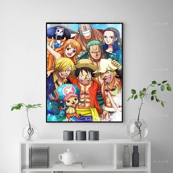 Jeden Kus Úlohu Anime Plagát na Stenu Umenie Obrazu HD Vytlačí Moderné Plátno na Maľovanie Domov Pre Dieťa Spálne, Obývacia Izba Dekor Rám Darček