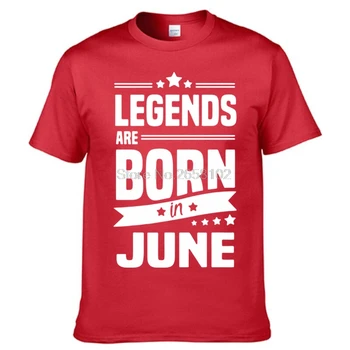 Letné Pánske Print T-Shirt Legendy Sa Narodil V Júni Tričko - Vtipné Narodeninové Darčeky Otec, Syn, Brat, Manžel Tričko Krátky Rukáv