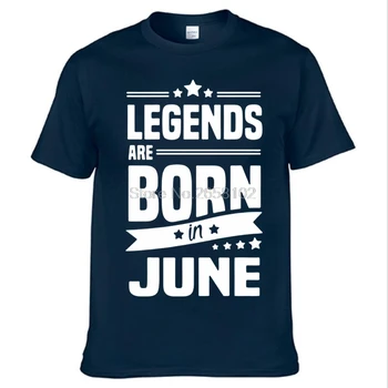 Letné Pánske Print T-Shirt Legendy Sa Narodil V Júni Tričko - Vtipné Narodeninové Darčeky Otec, Syn, Brat, Manžel Tričko Krátky Rukáv