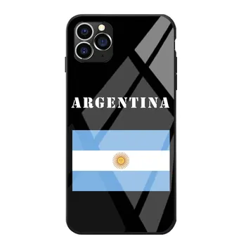 Pre iPhone 6 7 8 S XR X Plus 11 Pro Max Argentína Národnej Vlajky erbom Tému Tvrdeného Skla TPU Telefón Prípadoch