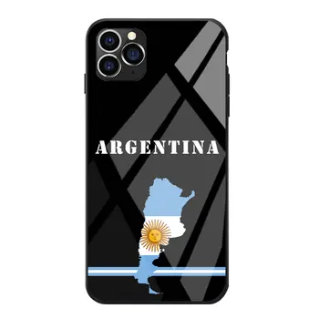 Pre iPhone 6 7 8 S XR X Plus 11 Pro Max Argentína Národnej Vlajky erbom Tému Tvrdeného Skla TPU Telefón Prípadoch