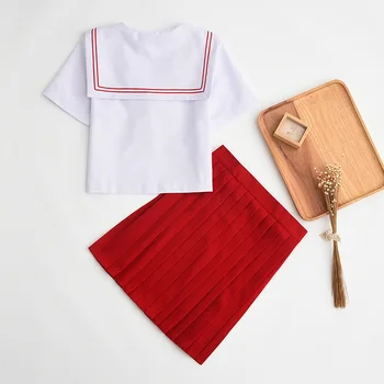 Japonský študent strednej školy, Jednotné Oblečenie žien Lolita Vysokej Školy Zboru šaty red sakura výšivky Námorník golier šaty