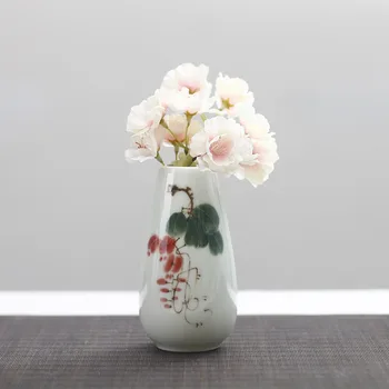 Populárne ručne maľované modrá a biela porcelánová váza, tvorivosť retro keramické remesiel domov voda kultúra, kvetinové ozdoby