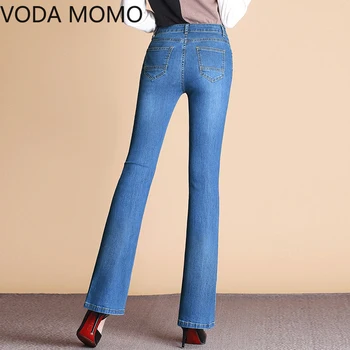 Vintage ženy džínsy s vysokým pásom džínsy žena, mama džínsy skinny žien svetlice džínsy pre ženy jean femme Plus veľkosť čierna