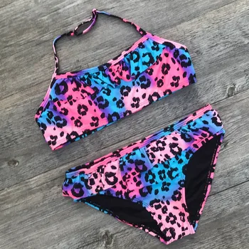 Deti Baby Girl Leopard Ruched Bikini Set Plavky, Plavky, Kúpacie Oblečenie Bikini 2020 Dievča, Plavky, Detské Plavky Leto