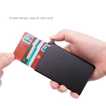 Nové RFID Proti krádeži Kreditnej Karty Držiteľ Tenké ID Karty Prípade Unisex Automaticky Pevné Kovové Bankové Karty Peňaženky Business Mini