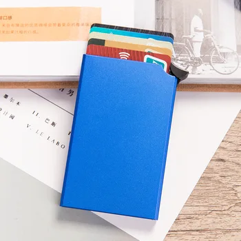 Nové RFID Proti krádeži Kreditnej Karty Držiteľ Tenké ID Karty Prípade Unisex Automaticky Pevné Kovové Bankové Karty Peňaženky Business Mini
