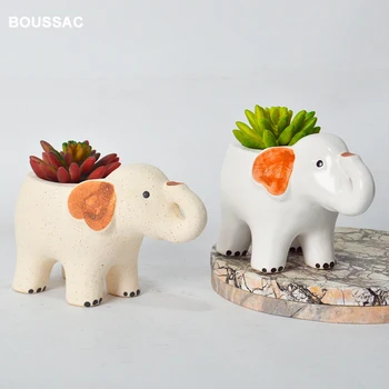 Cute Elephant kvetináče šťavnaté hrniec kancelársky stôl dekorácie Zvierat keramické hrnce pre rastliny doniczka ceramiczna domov záhrada