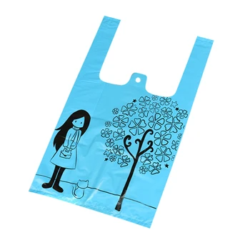 28X50cm karikatúra holka plastové nákupní taška s potravinami tašky plastové vesta rukoväť tašky 1000pcs DHL/FEDEX zadarmo zásielky