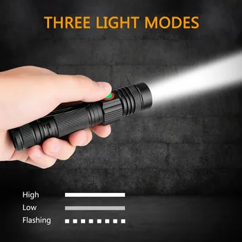 T6 LED USB Nabíjateľné Zoomovateľnom Baterka Horák, Super Jasné svetlo Svetlo Pre 18650 Nepremokavé Taktické Baterky Vrecko Klip