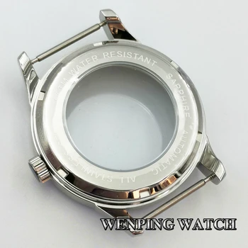 40 mm, strieborné hodinky prípade zafírové sklo prípade fit ETA 2836 NH35 36 miyota 8215 821A DG2813/3804 pohyb