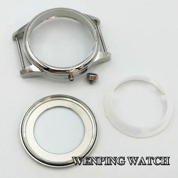 40 mm, strieborné hodinky prípade zafírové sklo prípade fit ETA 2836 NH35 36 miyota 8215 821A DG2813/3804 pohyb