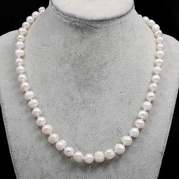Nový výrobok, 7-8mm/8-9mm/9-10mm sladkovodné perlový náhrdelník Jednoduché fashion party šperky osobnosti darček reťazca, dĺžka 45 cm