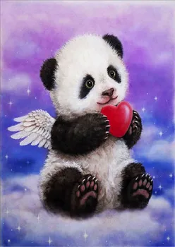 Diy Diamond Maľovanie Cross Stitch Panda anjel Kolo Drahokamu Diamond Výšivky Zvieratá Diamond Obrázok