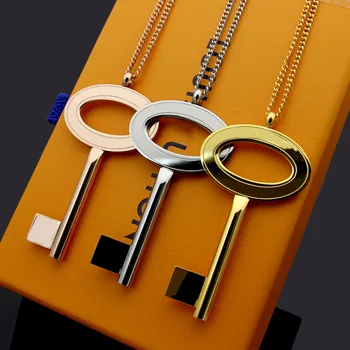 Nové luxusné značky key náhrdelník nezávislá vysokej kvality nádherné titán zlato krásu jemné šperky krku reťaz módne doplnky