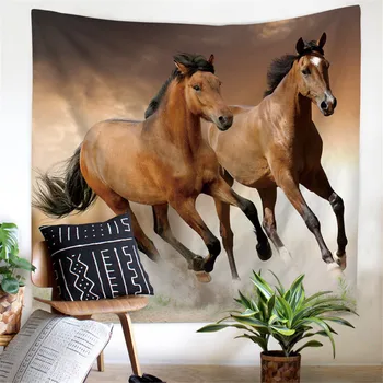 Kôň Tlač Stenu Hippie Gobelín Polyester Textílie Domova Stene Koberec, Koberce Visí Veľký Gauč Deka