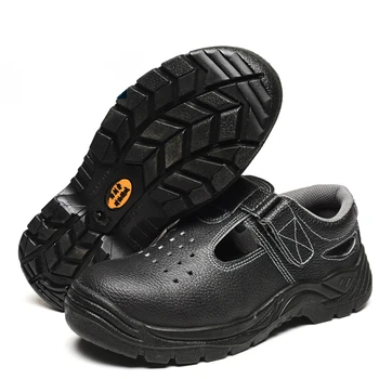 Plus veľkosť mens príležitostných priedušná oceľovou špičkou čiapky pracovné bezpečnostná obuv hovädzie kože pracovník sandále na platforme nástrojov zabezpečenia topánky