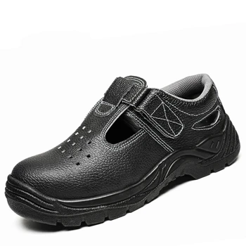 Plus veľkosť mens príležitostných priedušná oceľovou špičkou čiapky pracovné bezpečnostná obuv hovädzie kože pracovník sandále na platforme nástrojov zabezpečenia topánky