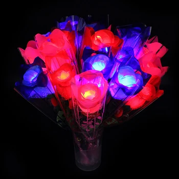 1Pc Svietiť v Tme LED Svetlo, Umelé Reálne Praktické Celkom Multifunkčné Ruže Kvet Dievča Romantický Darček Dovolenku Hračka