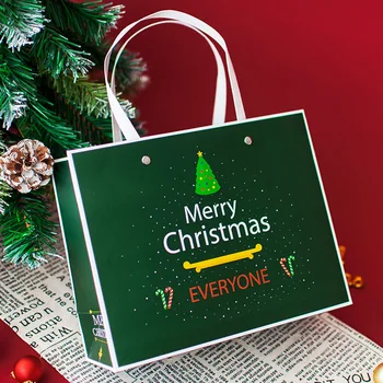 Vianočné Darčeky Taška kraft papier námestie tote tašky vianočné pančuchy, dekorácie pre domov santa štedrý deň retro papier taška