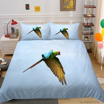 3D posteľná bielizeň Nastaviť Bird Tlač Perinu Nastaviť King Size posteľou, Dekor Kráľovná Full Double 2/3ks bytový Textil Pre Deti Dospelých