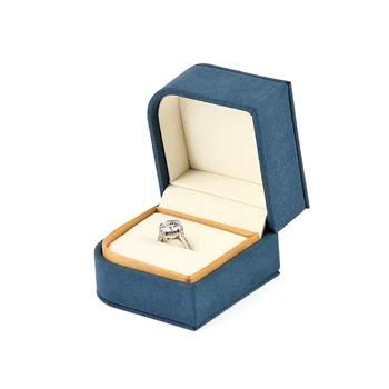 Nové modré mikrovlákna materiál šperkov box, diamantový prsteň box, náhrdelník darčekovej krabičke, manželstvo pár krúžok box