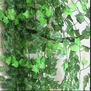Umelé Ivy Leaf Garland Rastliny Viniča Falošné Lístie, Kvety Liana Zelený Brečtan Veniec Domova