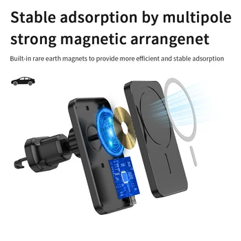 15w Magnetické Auto Bezdrôtovú Nabíjačku Qi Rýchle Nabíjanie držiak do Auta Air Vent Telefón Stojan Pre iPhone 12 Pro Max Mini Magsafe Držiak do Vozidla