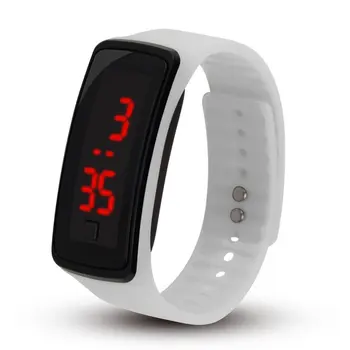Ženy LED Športové Hodinky Mäkké Silikónové Watchband Elektronické Náramkové hodinky Žena Flexibilné Nastaviteľné Digitálne Hodinky s Pin-a-Tuck