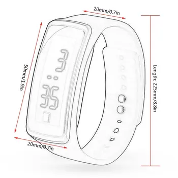 Ženy LED Športové Hodinky Mäkké Silikónové Watchband Elektronické Náramkové hodinky Žena Flexibilné Nastaviteľné Digitálne Hodinky s Pin-a-Tuck