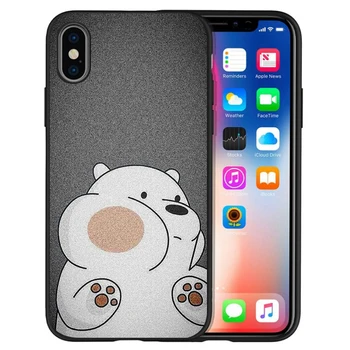 Panda roztomilý kreslený medveď Mäkké Silikónové čierne Telefón puzdro Pre iPhone 5 5 6 plus 7 8 plus X XR XS Max 11 PRO Max SE 2020