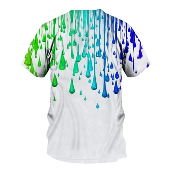 Zábavné 3D Vody tričko Muži Ženy Graffiti art 3D Vytlačené T Shirt Harajuku Krátky Rukáv Príležitostné Letné Topy Kvapôčky Vody T-shirt