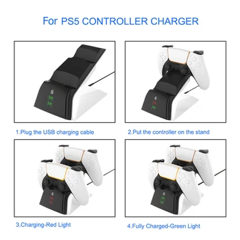 PS5 Nabíjačku Dual Regulátor Nabíjania Dock Station s LED Indikátor pre PS5 PlayStation 5 Bezdrôtový ovládač pre NÁS Zapojte Adaptér