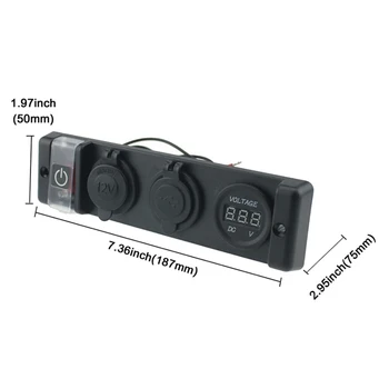 IZTOSS Cigaretový Zapaľovač elektrická Zásuvka Zástrčka 12V LED Auto Zásuvky pre zapaĺovač S Dual Zásuvky USB Adaptér Nabíjačky