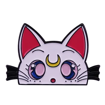 Sailor Moon Artemis Guardian Mačka Brošňa Biele Mačiatko Odznak Kolíky Oddaný Priateľ Sailor Venuša a Skautov, Jewerly