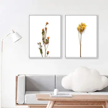 Nordic Štýl Kvet Maľba Biela Minimalizmus Plátno Na Maľovanie Moderné Nástenné Art Obrázky Cuadros Pre Obývacia Izba, Spálňa Decor