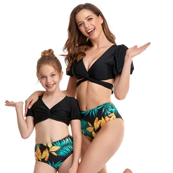 2021 Sexy Plavky, Bikiny Farebné Rodič-dieťa Plávanie Oblek Pre Ženy Polka Dot detské Plavky Čalúnená Push-up Bikini Set