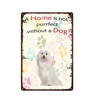 Zábavné Retro Štýl Zvierat Cat & Dog Kovov Cín Prihlásiť Pet Shop Domov Prívesok Abstraktné Slogan Doska, Žehlička Maľovanie 20*30 Cm