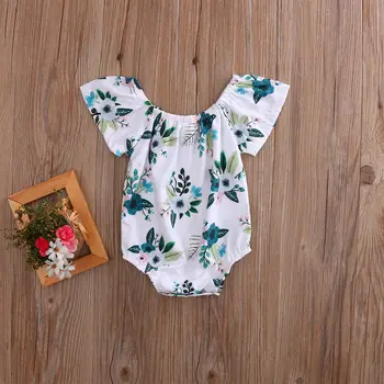 GLANE Rozkošný Novorodenca Dievča Kvetinový Tlač jednodielne Plavky, Plavky, plážové oblečenie Bkini Oblečenie 0-24M
