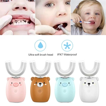 Deti U Typ Elektrické zubné Kefky, USB Nabíjanie Karikatúra, Bielenie Zubov, Automatické ultrazvukové Elektrická zubná Kefka Pre Deti