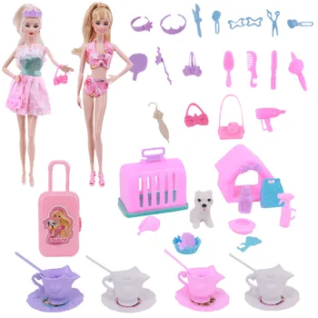 2021 Nové Ružové Hračky, Móda Roztomilý Barbies Príslušenstvo Šálku Kávy Psa A Doghouse Kabelky ,Generácie Dievčatá Festival Dary