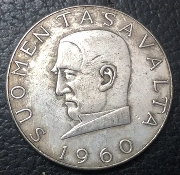 1960 Fínsko 1000 Markkaa Snellman Striebornú Kópiu Mince