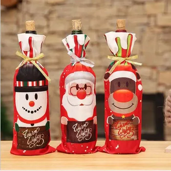 3ks Fľaša Červeného Vína Kryt Tašky Vianočná Večera Stôl Dekorácie Vianoce Fľaša Vína Kryt Vianoce Domov Strán Dekoroch