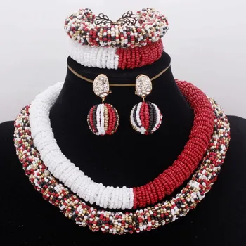 Veľké Luxusné Svadobné Afriky Svadobné Šperky Sady 2 Vrstvy Farebné Kostýmy Choker Náhrdelník Nastaviť Doprava Zadarmo Módne 2019 Nové