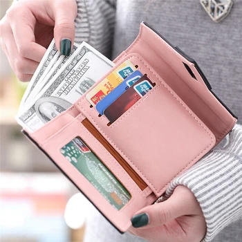 2020 Nové Pevné Candy Farby Žien Pu Kožené Mini Peňaženka Ženy Krátke Mince Peňaženky Držiteľov Peňaženky Prípade
