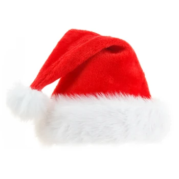 Vianočné Santa Klobúk Mäkké Plyšové Vhodný pre Dospelých A Deti Vianočné Dovolenku Strany