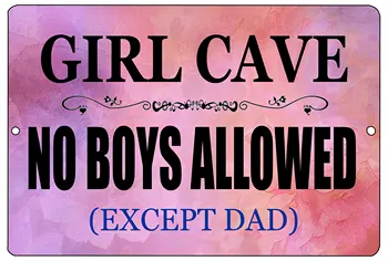 Funny Girl Jaskyňa Kovov Cín Prihlásiť Stenu Decor Bar Dcéra Ružová Č Chlapcov Povolené Dvere Spálne