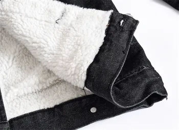 Hot predaj Zimné Mens Plus velvet Bavlna, Denim Jacket Muž Hrubé Teplé Fleece Linajkované Jeans Bundy black slim džínsy kabát Top M-5XL